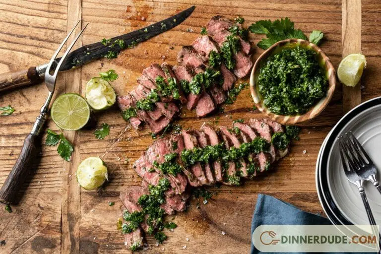 Beef Tenderloin Chimichurri with Roasted Broccoli